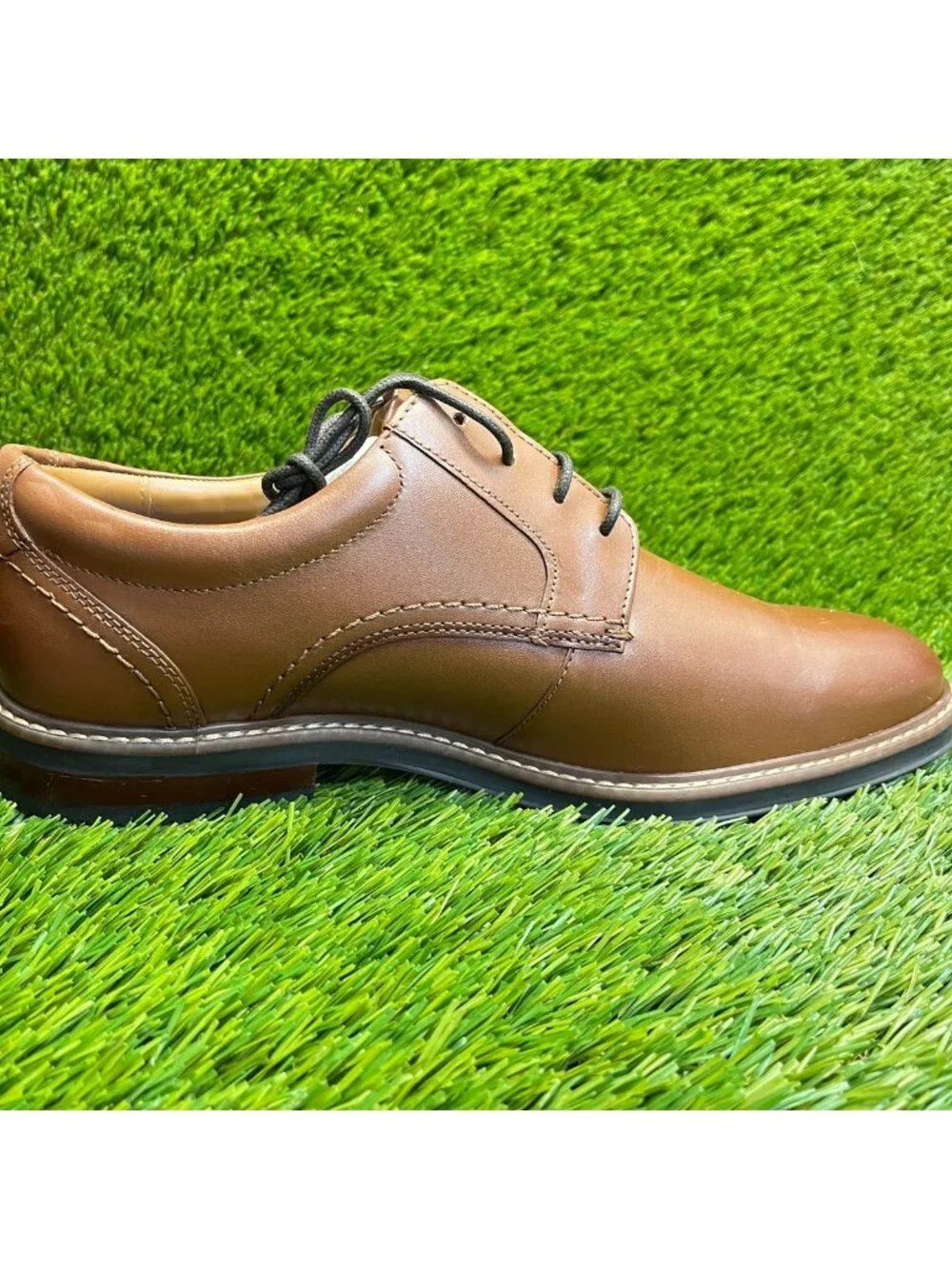 Nunn Bush Calderone Mens Size 9.5 Brown Casual Classic Plain Toe Oxford Shoes